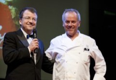 ÖWM-Chef Willi Klinger und Starkoch Wolfgang Puck